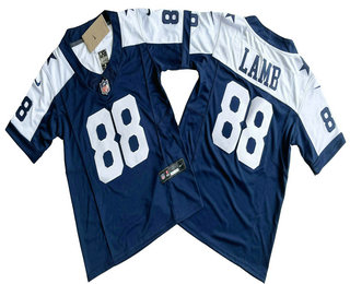 Youth Dallas Cowboys #88 CeeDee Lamb Blue Thanksgiving FUSE Vapor Limited Stitched Jersey