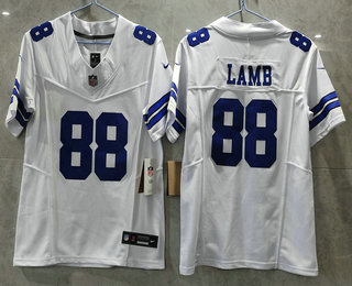 Youth Dallas Cowboys #88 CeeDee Lamb White 2023 FUSE Vapor Limited Stitched Jersey