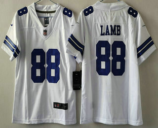 Youth Dallas Cowboys #88 CeeDee Lamb White Vapor Stitched Nike Limited Jersey