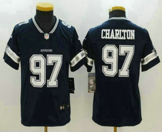 Youth Dallas Cowboys #97 Taco Charlton Navy Blue 2017 Vapor Untouchable Stitched NFL Nike Limited Jersey