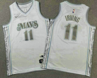 Youth Dallas Mavericks #11 Kyrie Irving White 2024 City Edition Stitched Jersey