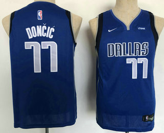 Youth Dallas Mavericks #77 Luka Doncic Light Blue 2020 NBA Swingman Stitched NBA Jersey With NEW Sponsor Logo