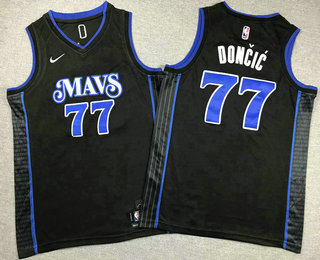 Youth Dallas Mavericks #77 Luka Doncic Navy Blue 2023 City Icon Swingman Jersey