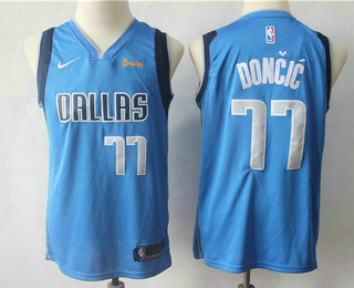 Youth Dallas Mavericks #77 Luka Doncic New Light Blue 2019 NBA Swingman 5miles Stitched NBA Jersey