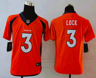 Youth Denver Broncos #3 Drew Lock Orange 2017 Vapor Untouchable Stitched NFL Nike Limited Jersey