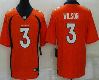 Youth Denver Broncos #3 Russell Wilson Limited Orange Vapor Jersey