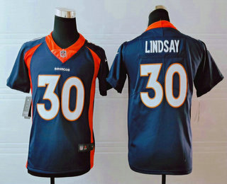 Youth Denver Broncos #30 Phillip Lindsay Navy Blue 2017 Vapor Untouchable Stitched NFL Nike Limited Jersey