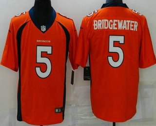 Youth Denver Broncos #5 Teddy Bridgewater Limited Orange Vapor Jersey