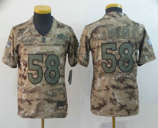 Youth Denver Broncos #58 Von Miller 2018 Camo Salute to Service Stitched NFL Nike Limited Jersey