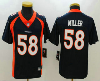 Youth Denver Broncos #58 Von Miller Navy Blue 2017 Vapor Untouchable Stitched NFL Nike Limited Jersey