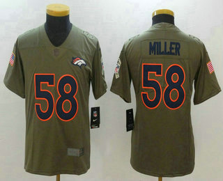 Youth Denver Broncos #58 Von Miller Olive 2017 Salute To Service Stitched NFL Nike Limited Jersey