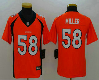 Youth Denver Broncos #58 Von Miller Orange 2017 Vapor Untouchable Stitched NFL Nike Limited Jersey