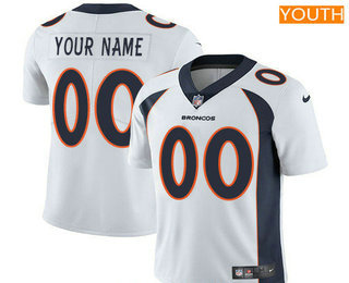 Youth Denver Broncos Custom Vapor Untouchable White Road NFL Nike Limited Jersey