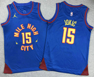 Youth Denver Nuggets #15 Nikola Jokic Blue Icon Swingman Jersey