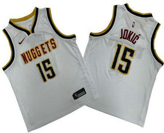 Youth Denver Nuggets #15 Nikola Jokic White Icon Swingman Jersey