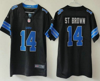 Youth Detroit Lions #14 Amon Ra St Brown Limited Black 2024 Vapor Jersey