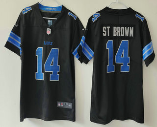 Youth Detroit Lions #14 Amon Ra St Brown Limited Black 2024 Vapor Jersey