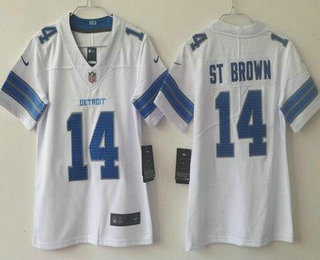 Youth Detroit Lions #14 Amon Ra St Brown Limited White 2024 Vapor Jersey