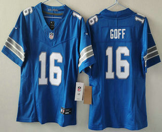 Youth Detroit Lions #16 Jared Goff Blue FUSE Vapor Limited Stitched Jersey