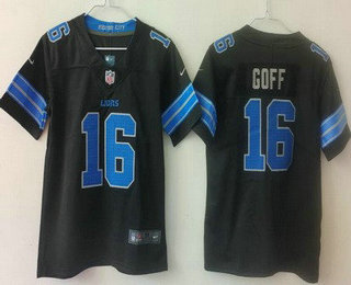 Youth Detroit Lions #16 Jared Goff Limited Black 2024 Vapor Jersey