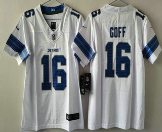 Youth Detroit Lions #16 Jared Goff Limited White 2024 Vapor Jersey