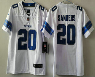 Youth Detroit Lions #20 Barry Sanders Limited White 2024 Vapor Jersey