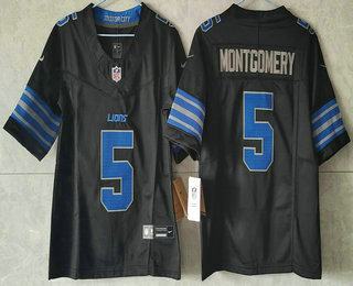 Youth Detroit Lions #5 David Montgomery Limited Black FUSE Vapor Jersey