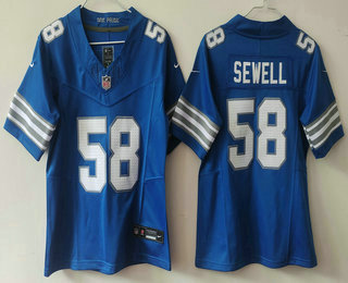 Youth Detroit Lions #58 Penei Sewell Limited Blue 2024 FUSE Vapor Jersey