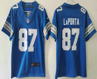 Youth Detroit Lions #87 Sam Laporta Limited Blue 2024 Vapor Stitched Jersey