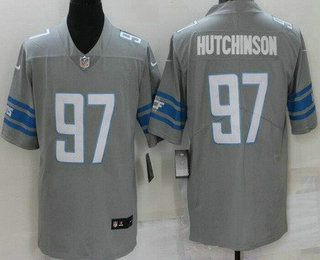 Youth Detroit Lions #97 Aidan Hutchinson Limited Gray Vapor Jersey