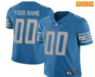 Youth Detroit Lions Custom Vapor Untouchable Blue Team Color NFL Nike Limited Jersey
