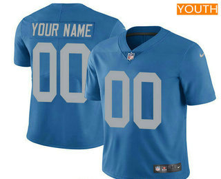 Youth Detroit Lions Custom Vapor Untouchable Blue Throwback NFL Nike Limited Jersey
