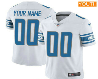 Youth Detroit Lions Custom Vapor Untouchable White Road NFL Nike Limited Jersey