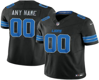 Youth Detroit Lions Customized Limited Black 2024 FUSE Vapor Jersey