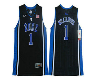 Youth Duke Blue Devils #1 Zion Williamson V Neck Black College Basketball Elite Jersey