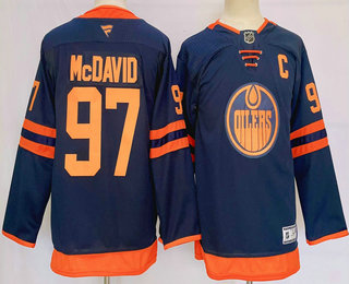 Youth Edmonton Oilers #97 Connor McDavid Navy Blue 2025 Stitched Jersey