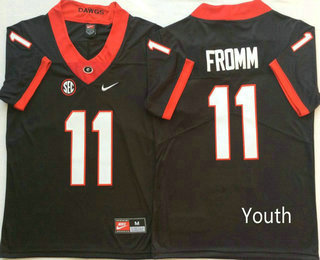 Youth Georgia Bulldogs #11 Jake Fromm Black 2017 Vapor Untouchable Stitched Nike NCAA Jersey