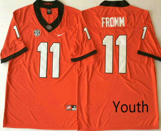 Youth Georgia Bulldogs #11 Jake Fromm Red 2017 Vapor Untouchable Stitched Nike NCAA Jersey