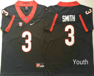 Youth Georgia Bulldogs #3 Roquan Smith Black 2017 Vapor Untouchable Stitched Nike NCAA Jersey