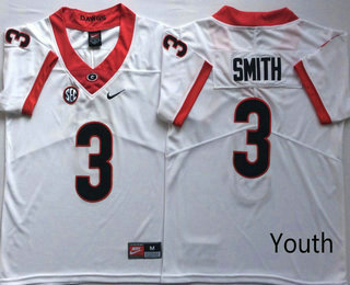 Youth Georgia Bulldogs #3 Roquan Smith White 2017 Vapor Untouchable Stitched Nike NCAA Jersey