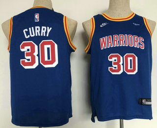 Youth Golden State Warriors #30 Stephen Curry Blue 2022 Nike City Edition Stitched Swingman Jersey With Sponsor