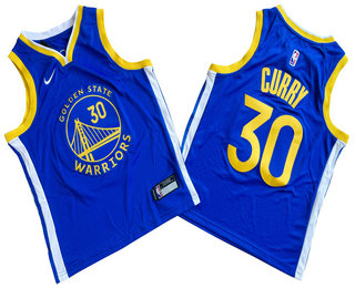 Youth Golden State Warriors #30 Stephen Curry Blue Icon Swingman Jersey