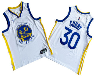 Youth Golden State Warriors #30 Stephen Curry White Icon Swingman Jersey
