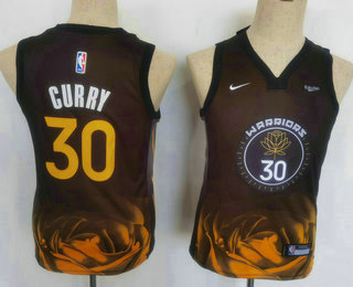 Youth Golden State Warriors 30 Stephen Curry 2022 Black City Edition Stitched Basketball Jersey
