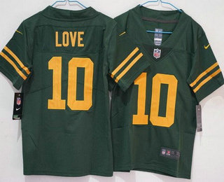 Youth Green Bay Packers #10 Jordan Love Limited Green Alternate Vapor Jersey