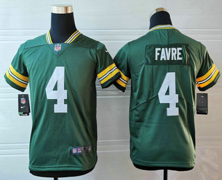 Youth Green Bay Packers #4 Brett Favre Green 2017 Vapor Untouchable Stitched NFL Nike Limited Jersey