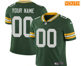 Youth Green Bay Packers Custom Vapor Untouchable Green Team Color NFL Nike Limited Jersey