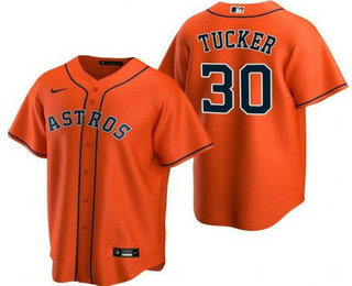 Youth Houston Astros #30 Kyle Tucker Orange Cool Base Jersey