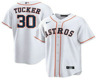 Youth Houston Astros #30 Kyle Tucker White Cool Base Jersey