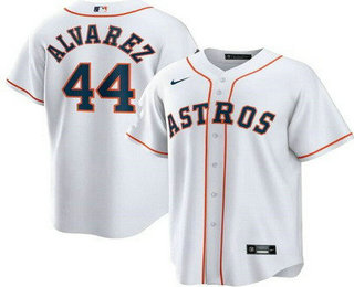 Youth Houston Astros #44 Yordan Alvarez White Cool Base Jersey